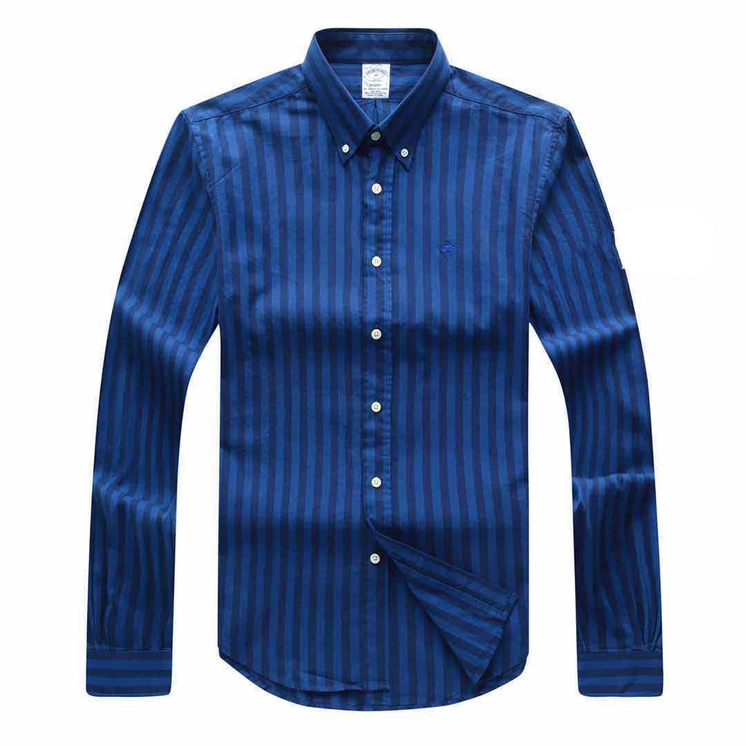 Brooks Brothers Regent Cotton Striped Long Sleeve Shirt- Blue - Obeezi.com