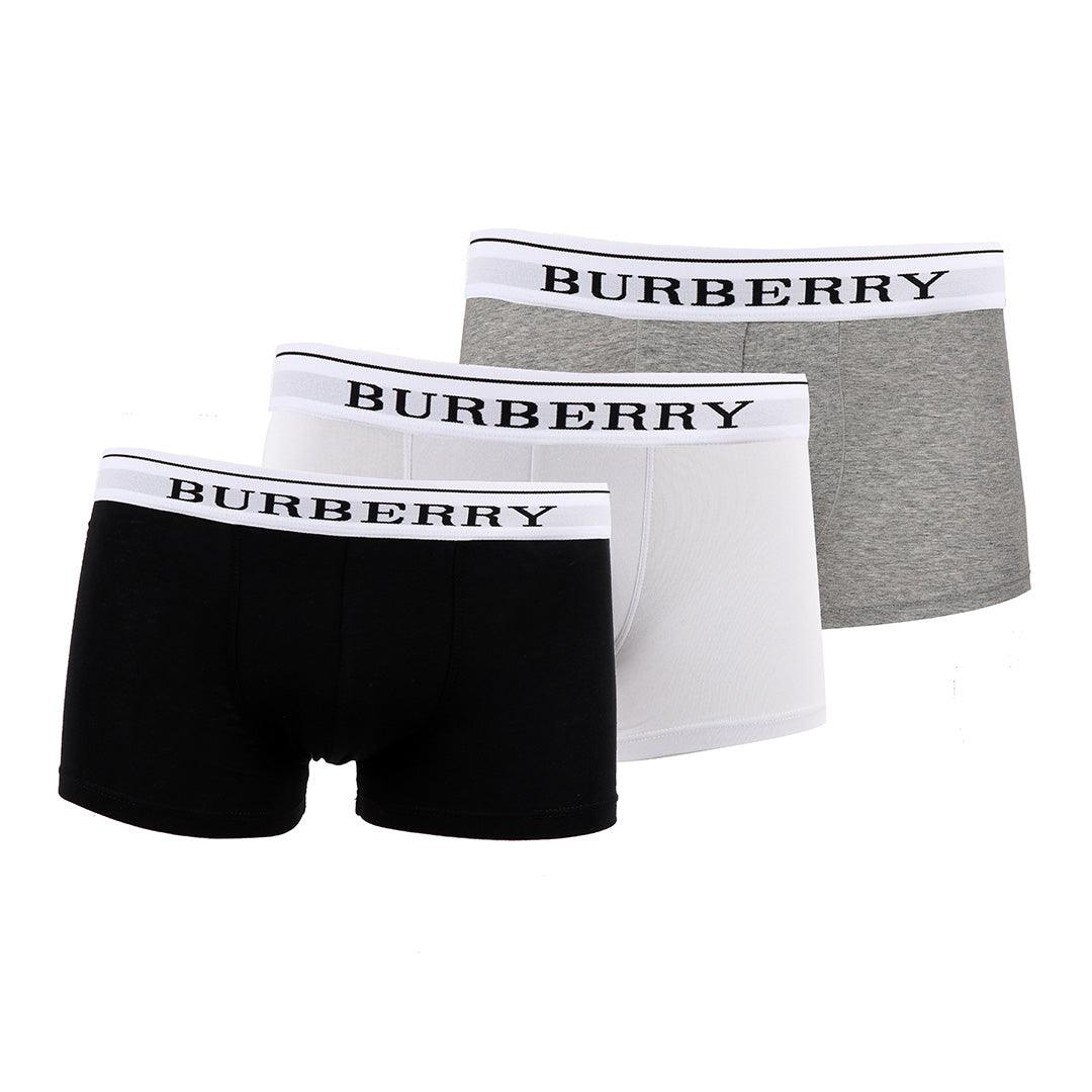 Burberry Crested Design 3 IN 1 Pack Black White and Grey Boxers - Obeezi.com