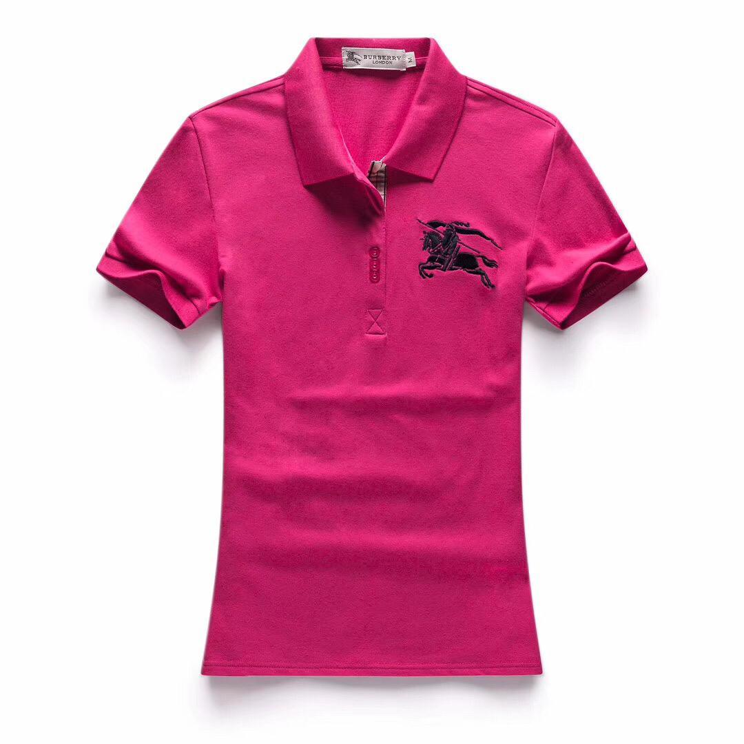 Burberry Custom Design Ladies Short Sleeve Polo-Pink - Obeezi.com
