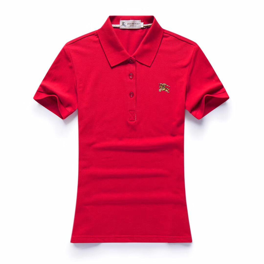 Burberry Custom Fit Ladies Short Sleeve Polo-Red - Obeezi.com