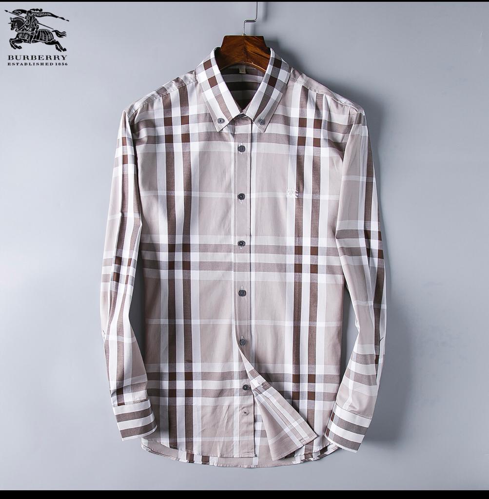 Burberry Custom Fit Men's Check Shirt- Brown - Obeezi.com