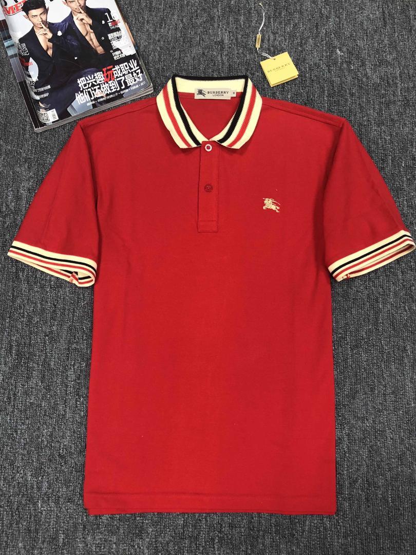 Burberry Custom Fit Red with Stripped Design Collar - Obeezi.com