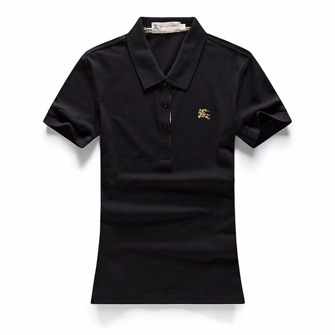 Burberry Design Custom fits Ladies Short Sleeve Polo-Black - Obeezi.com