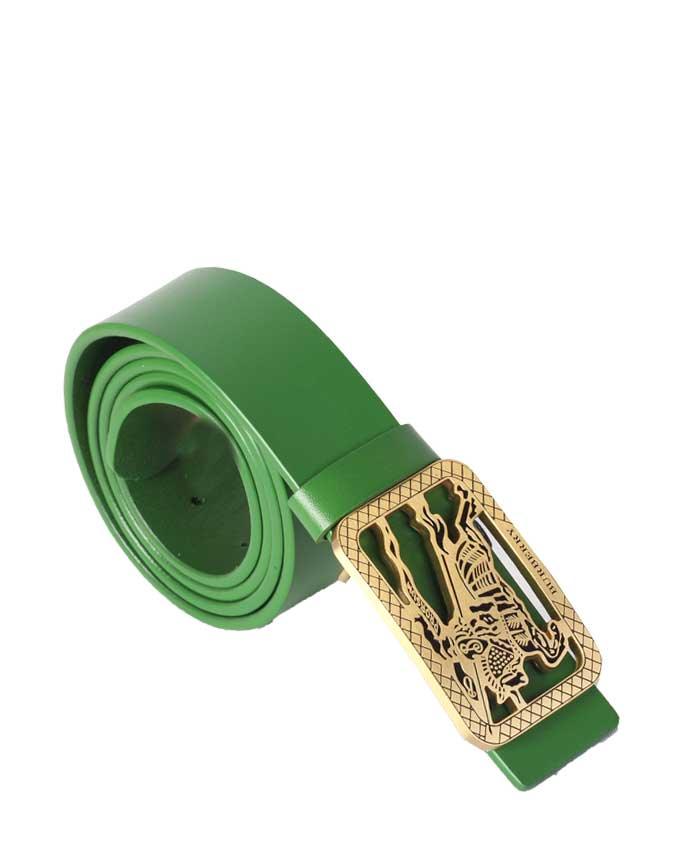 Burberry Gold Buckle and Crest Burberry Logo - Green - Obeezi.com