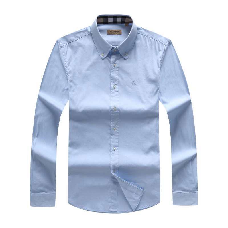 Burberry Sky Blue Custom Long sleeve Shirt - Obeezi.com