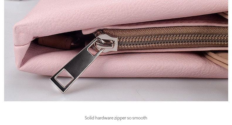 Business And Casual Soft Leather Laptop Bag- Pink - Obeezi.com