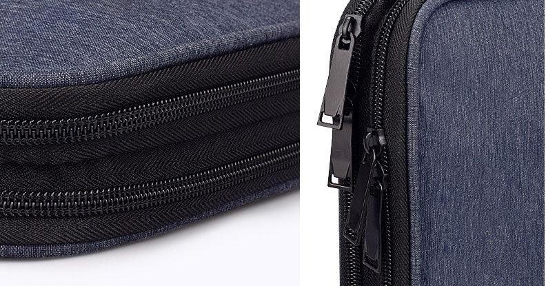 Business And Leisure Double Zipper Notebook Bag- Black - Obeezi.com
