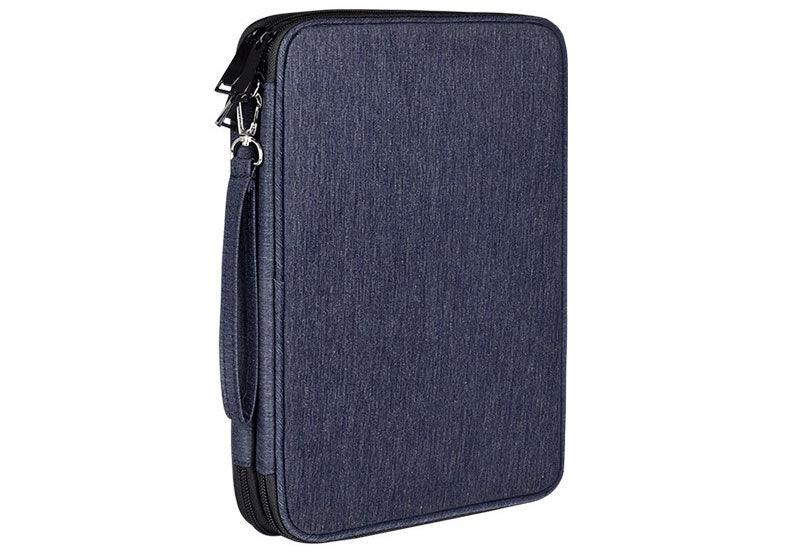 Business And Leisure Double Zipper Notebook Bag-Navy Blue - Obeezi.com