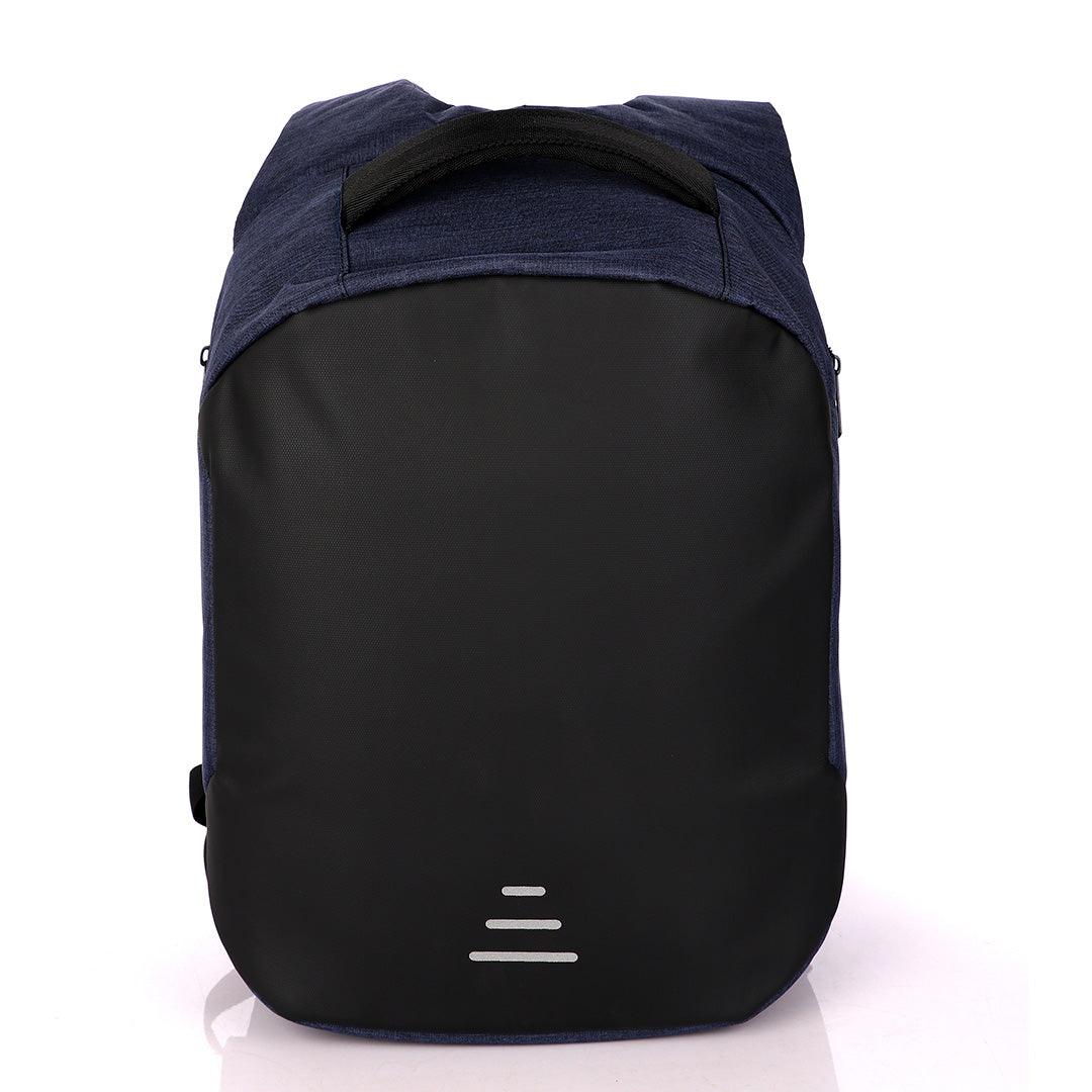 Business Travel Backpack Laptop Briefcase With USB Charging And Auxiliary port- Blue - Obeezi.com