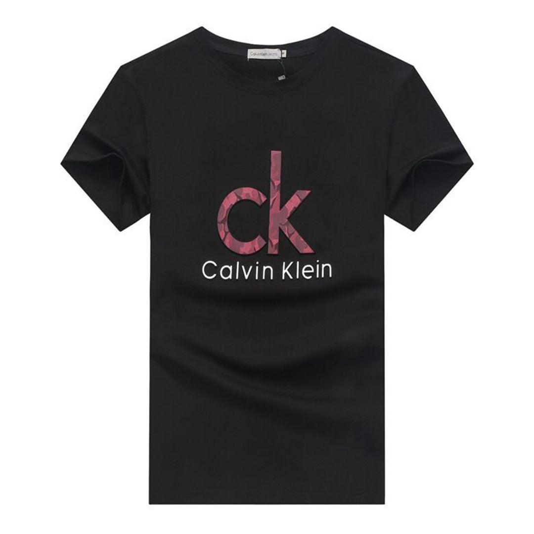 Calvin Klein Embroidery Logo Round neck T-Shirt-Black - Obeezi.com