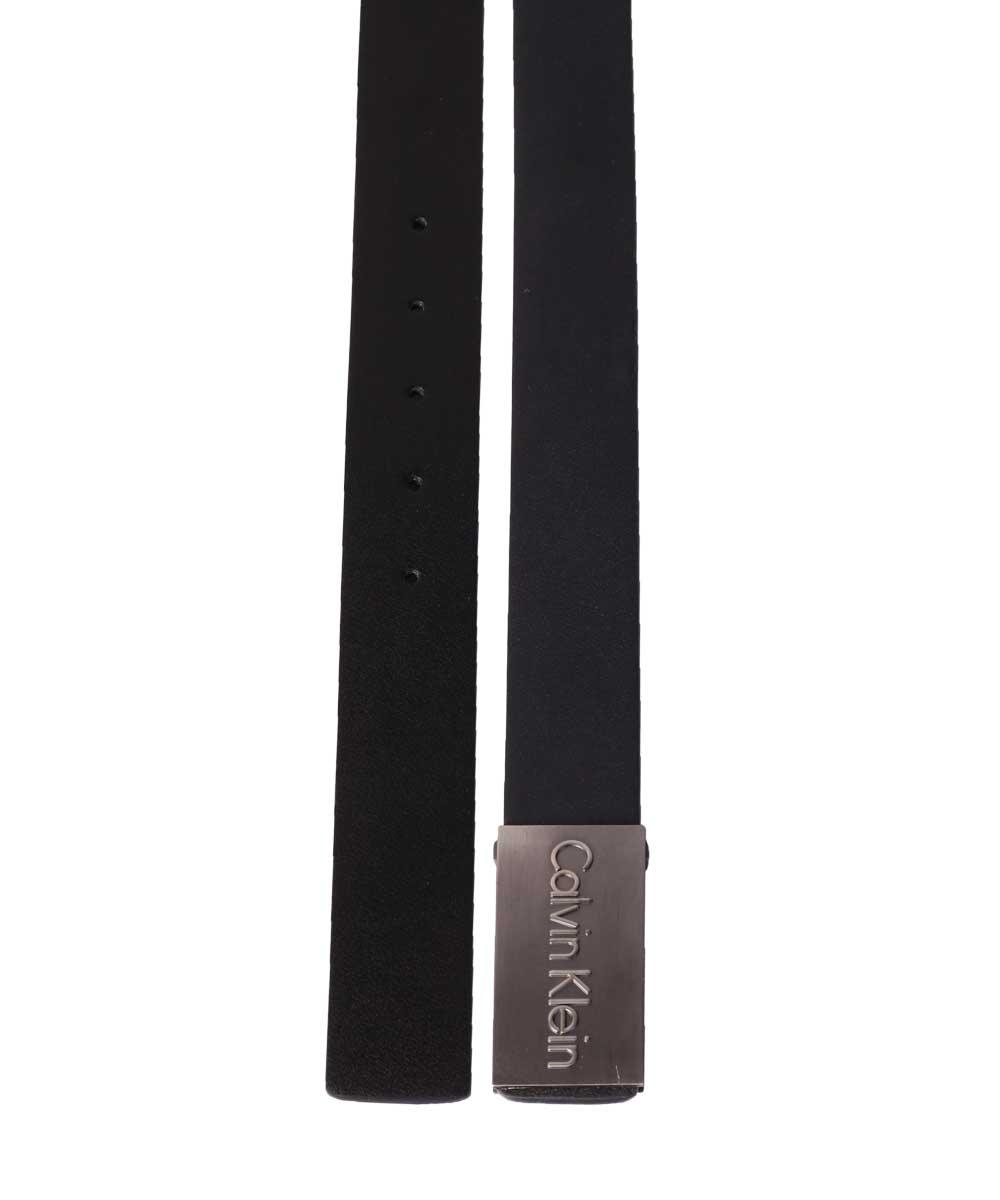 Calvin Klein Men's Crested Black Leather Belt - Obeezi.com