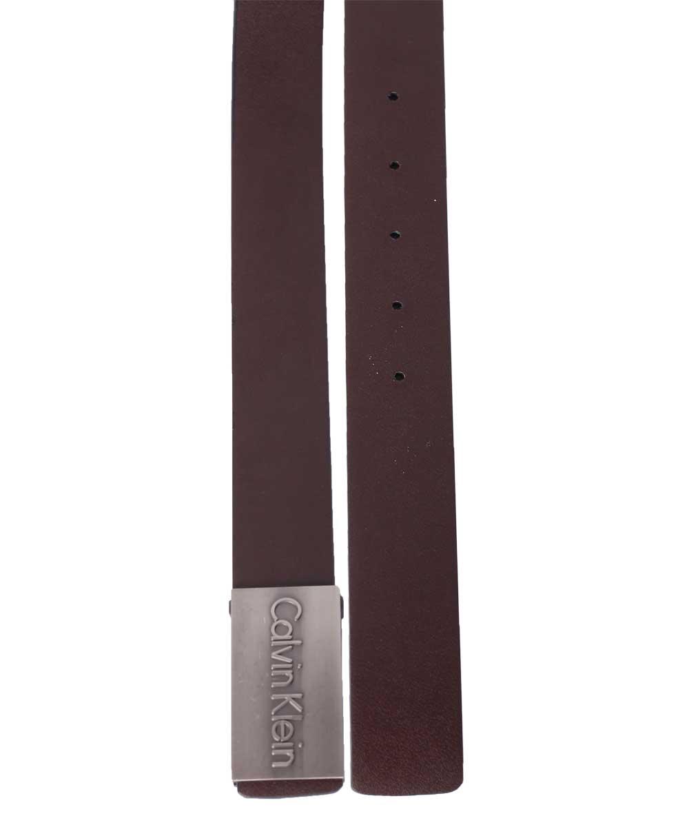 Calvin Klein Men's Crested Brown Leather Belt - Obeezi.com