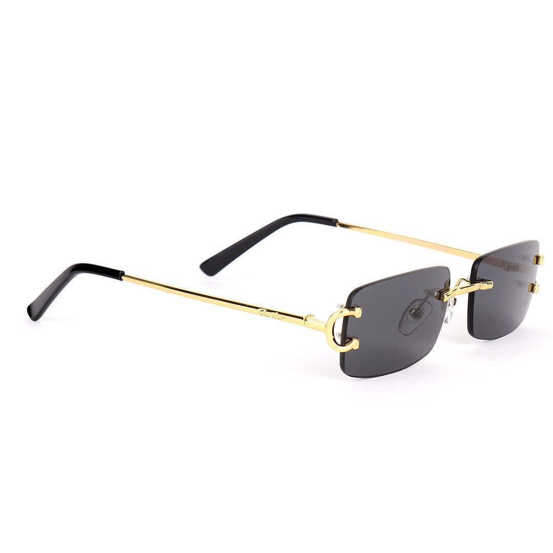 Cartier Exquisite Designed Black And Gold Metal Rimless Glasses - Obeezi.com