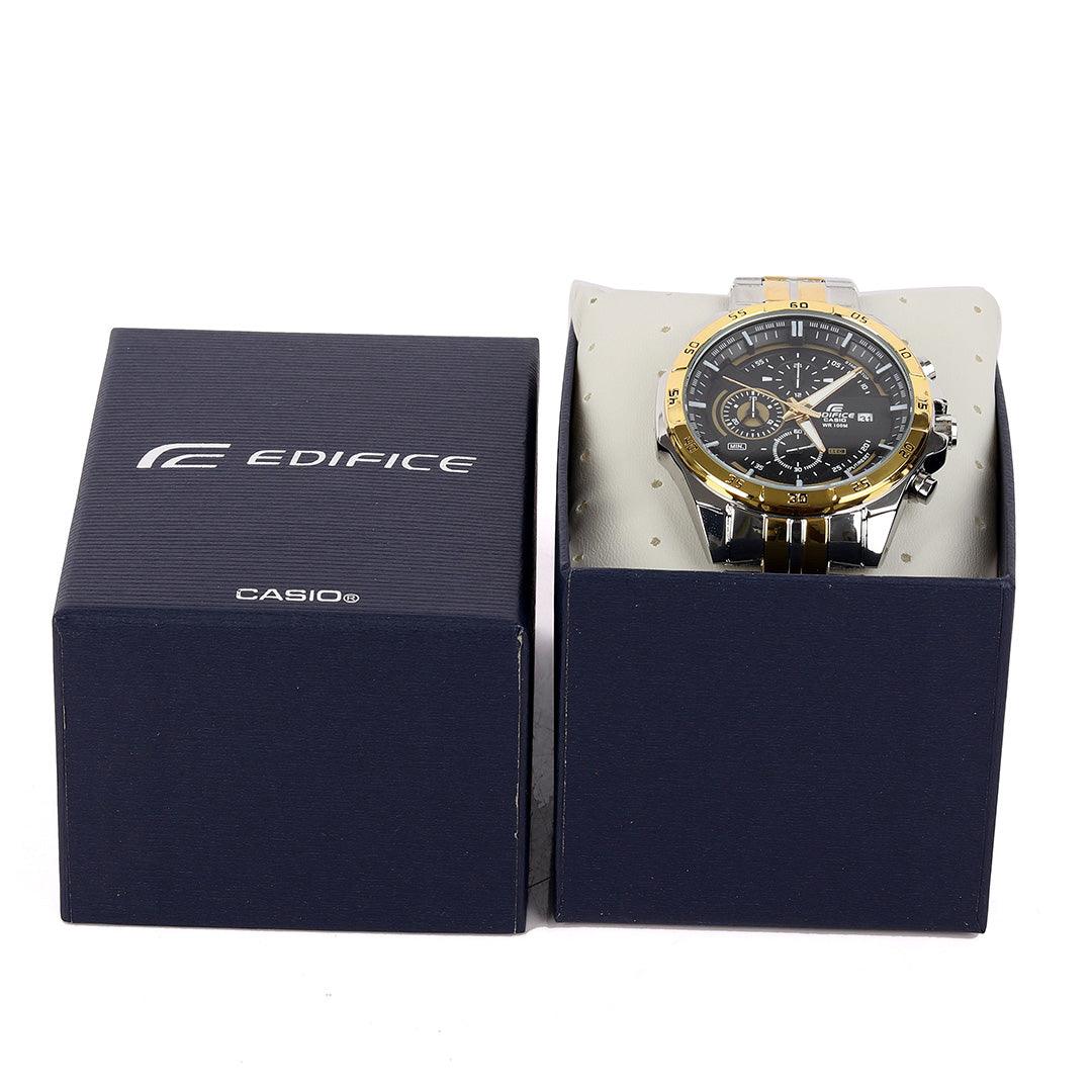 Casio Edifice Analog Chronograph Mens Silver and Gold Watch - Obeezi.com