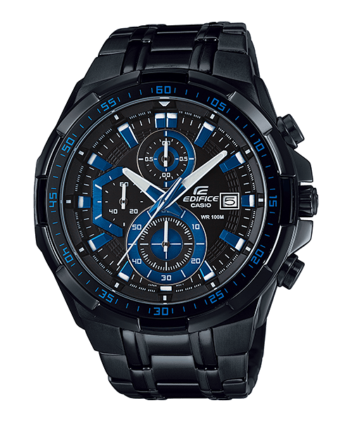 Casio Edifice Black Blue Dial Chronograph EFR 539 Watch - Obeezi.com