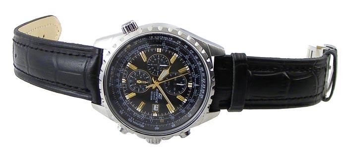 Casio Edifice EF-527 Aviator Leather Watch - Obeezi.com