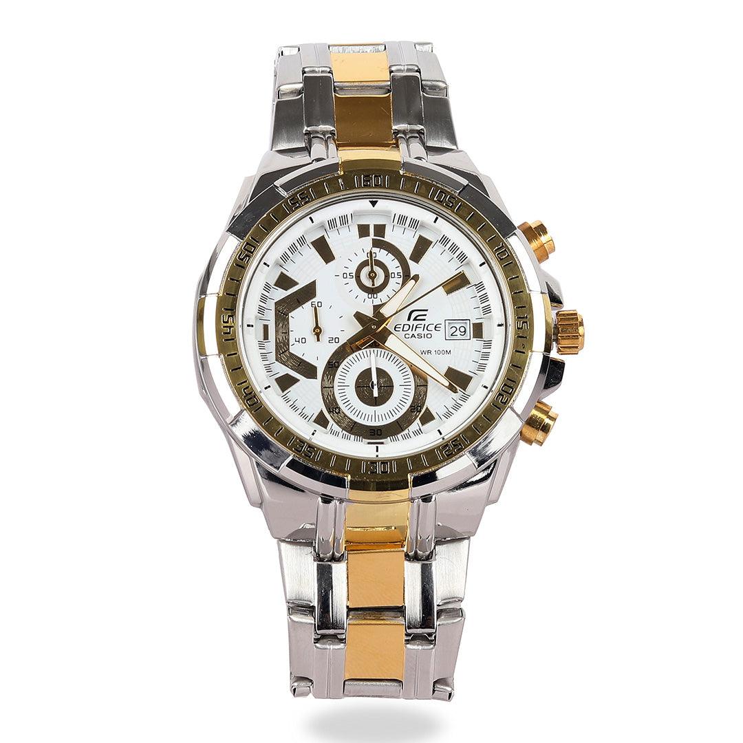 Casio Edifice Efr Gold and Silver Stainless Watch - Obeezi.com