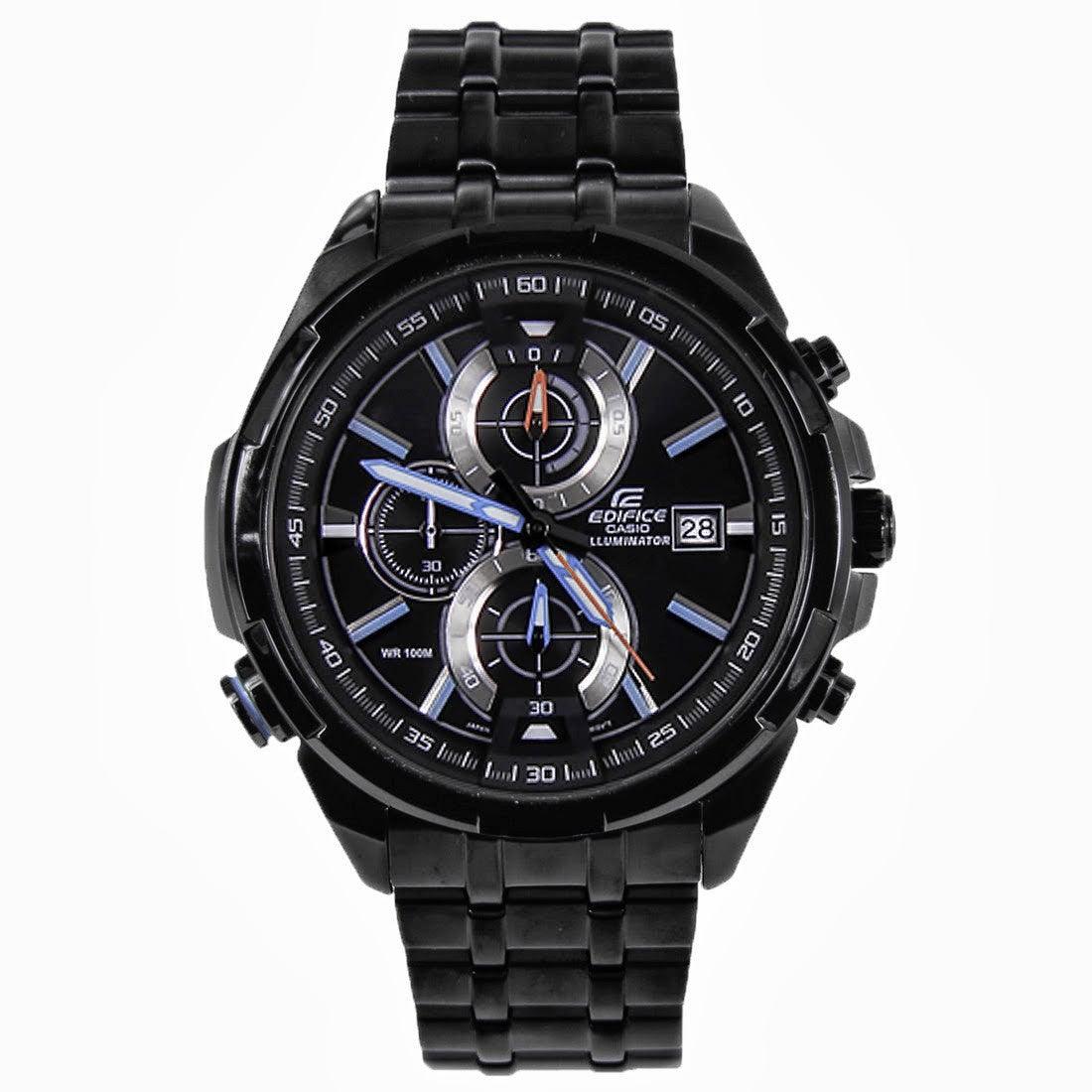 Casio Edifice Neon Illuminator Men's Chronograph Sport Watch EFR-536BK-1A2V - Obeezi.com