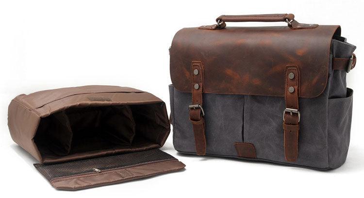Casual Canvas Travel Messenger Bag-Dark Grey - Obeezi.com