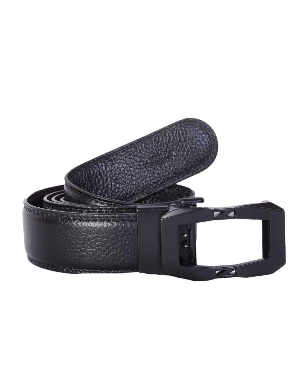 Casual Zinc Modern Black Leather Belt - Obeezi.com