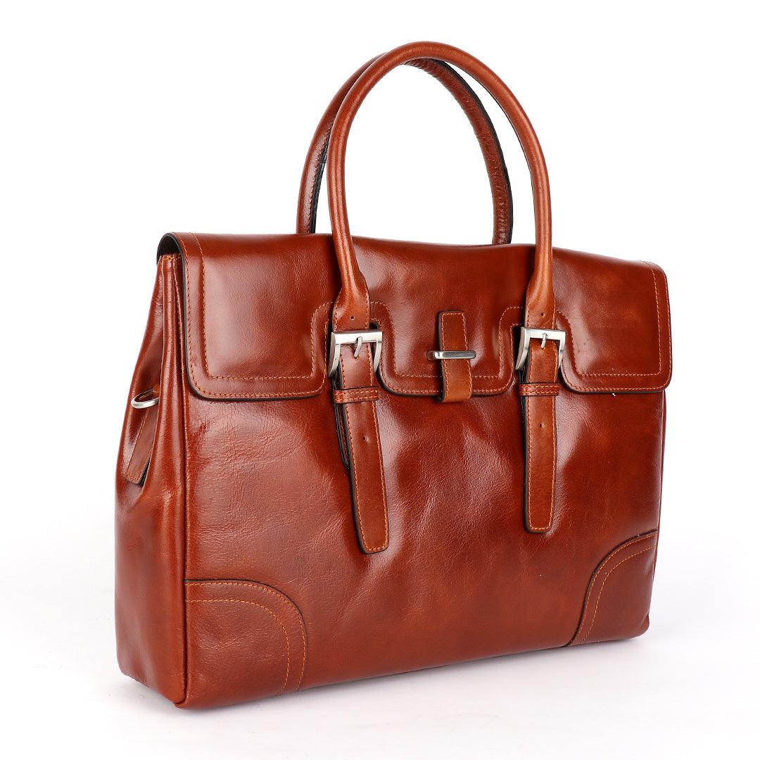 Catsten Genuine Leather Brown Bag - Obeezi.com