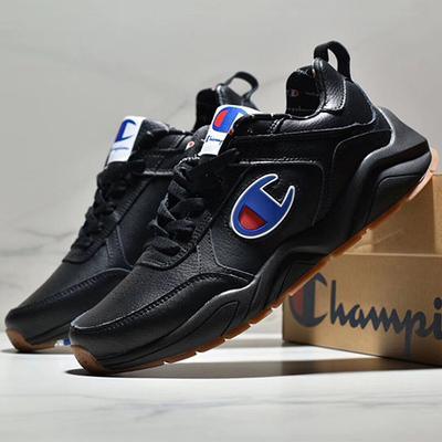 Champion 93 Eighteen Big C Leather Black Sneakers - Obeezi.com