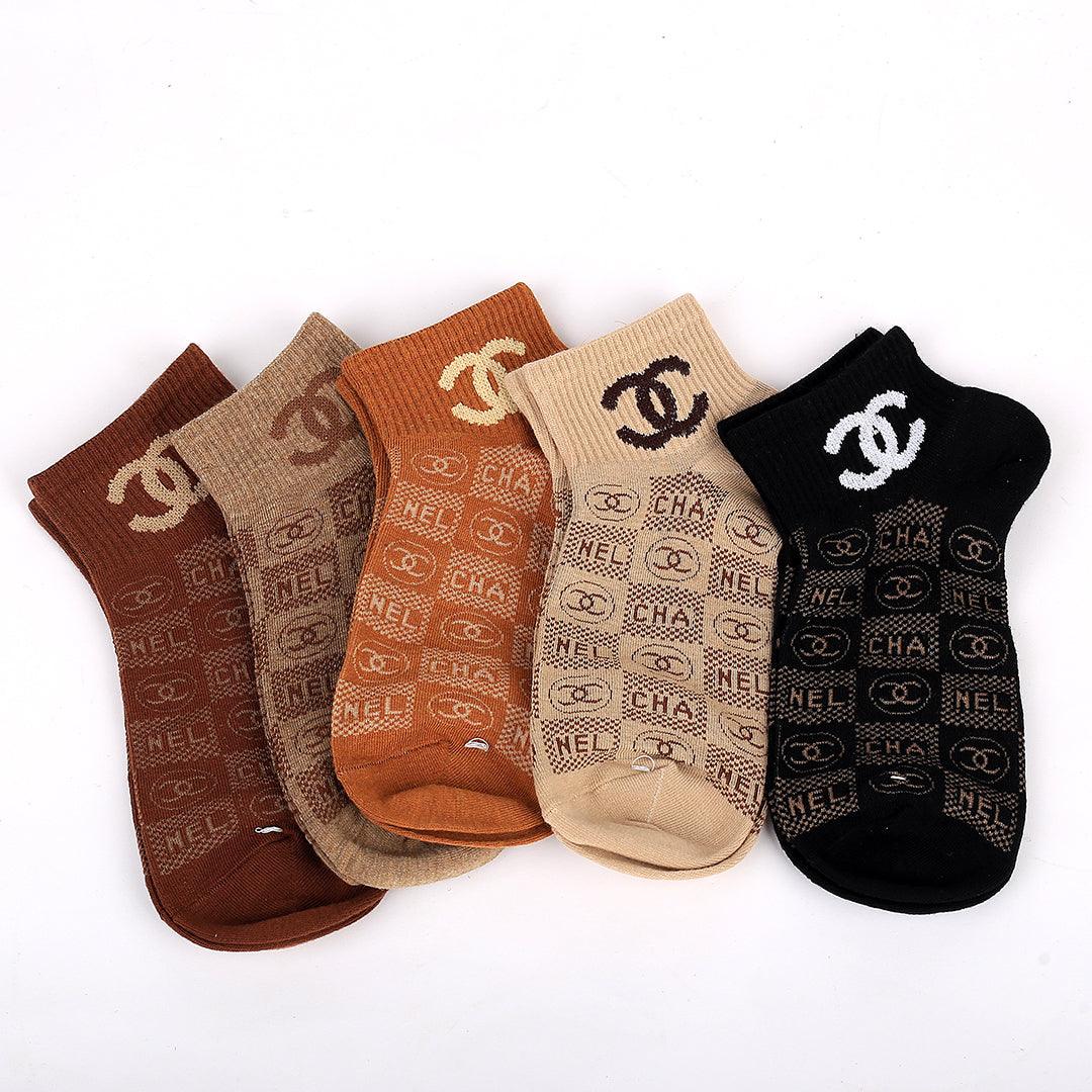 Chan Cotton 5 In 1 Logo Designed Ankle Socks - Obeezi.com