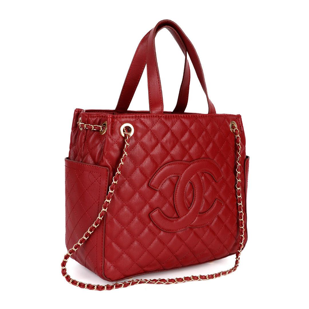 CHANEL GST Grand Shopping Chain Tote Bag Caviar Leather Red - Obeezi.com