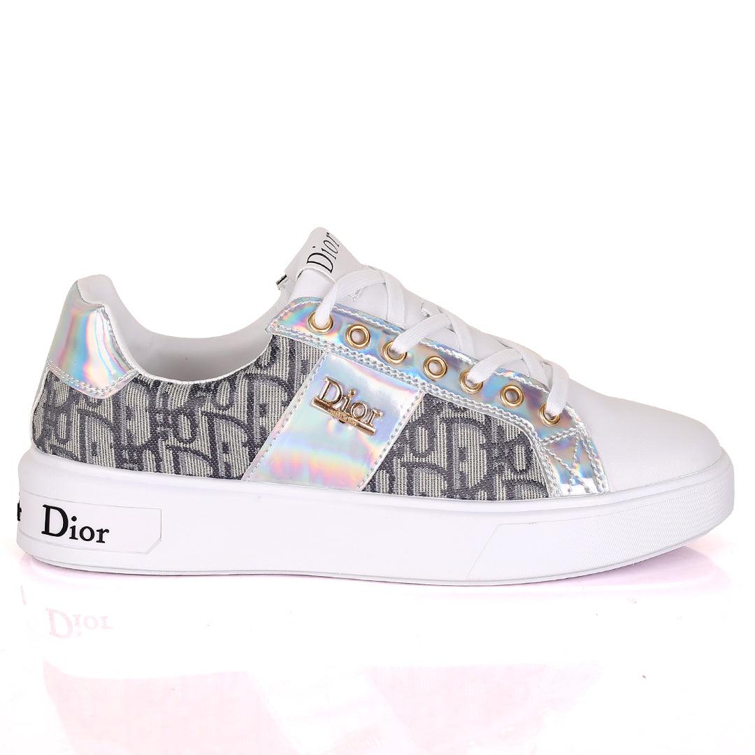 Christ Dio Gold Logo Crested Designed White Sole Lace Up Sneakers - Obeezi.com