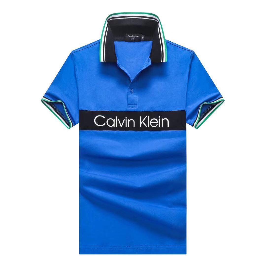 CK Classic Cotton Tipping Slim Polo Blue - Obeezi.com