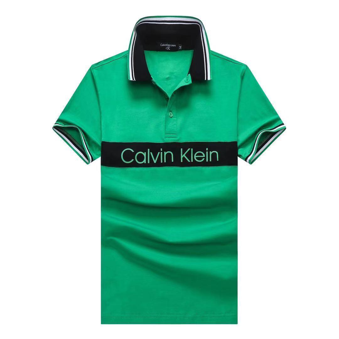 CK Classic Cotton Tipping Slim Polo Green - Obeezi.com