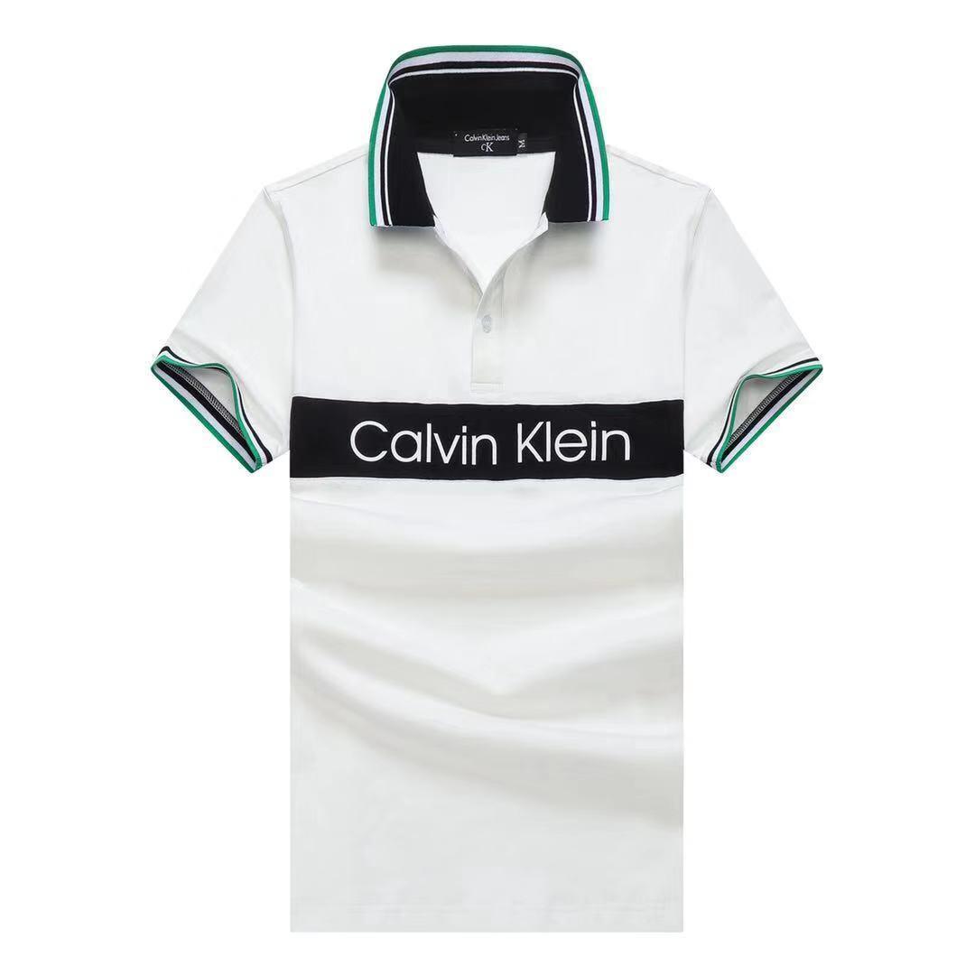CK Classic Cotton Tipping Slim Polo White - Obeezi.com
