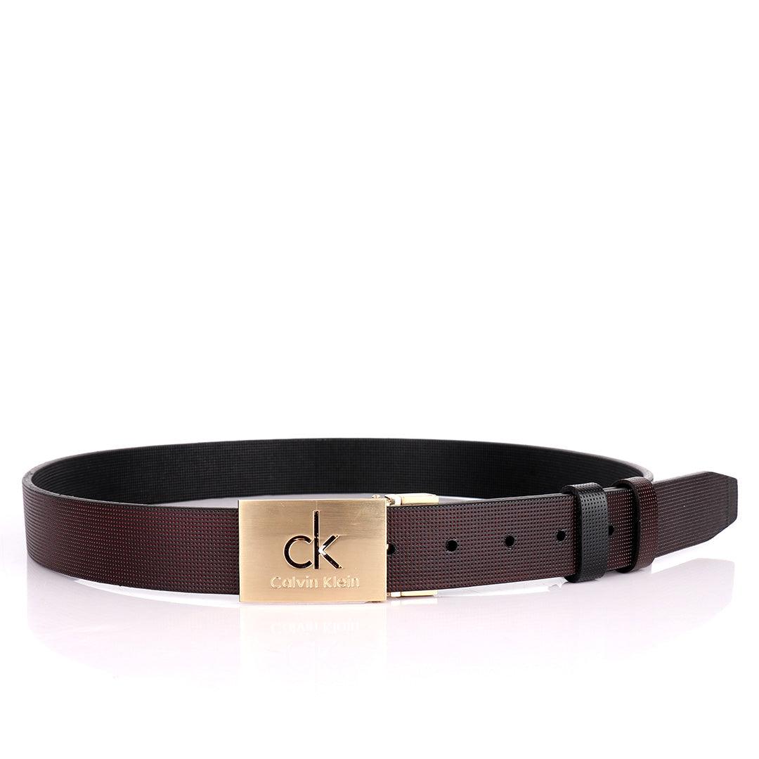CK Dotted Leather Men's Reversible Black And Brown Belt - Obeezi.com