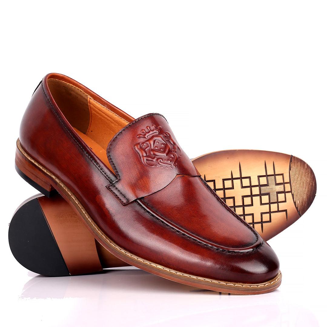 CK Exquisite Logo Designed Brown Leather Shoe - Obeezi.com