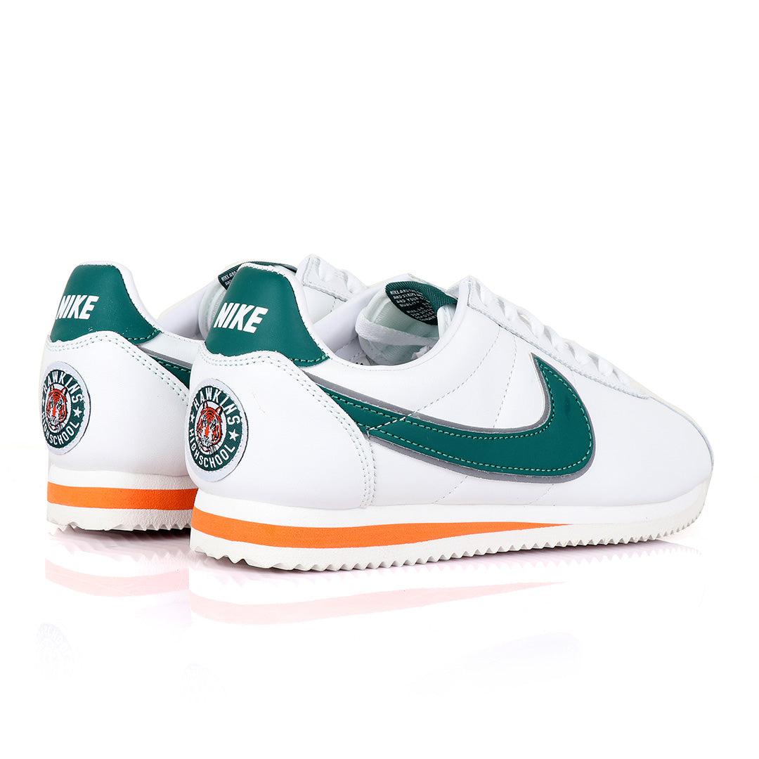 Classic Nk Cortez Hawkins Prem White and Green Sneakers - Obeezi.com