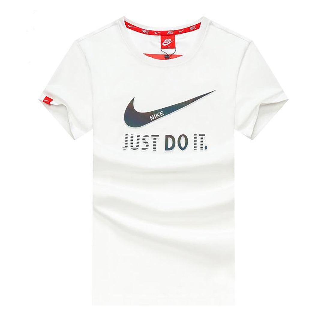 Classic White NK Sportwear Just do it 100% Cotton T-shirt - Obeezi.com