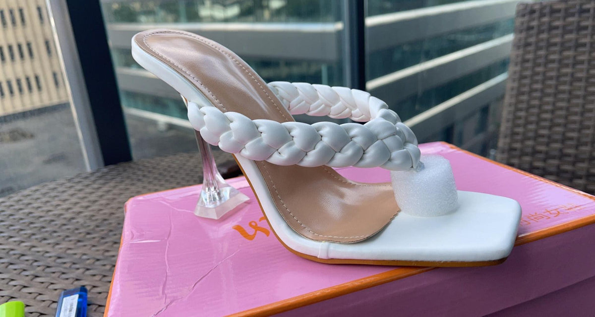 Classic Women's Fold WhiteTransparent Heel Slipper - Obeezi.com