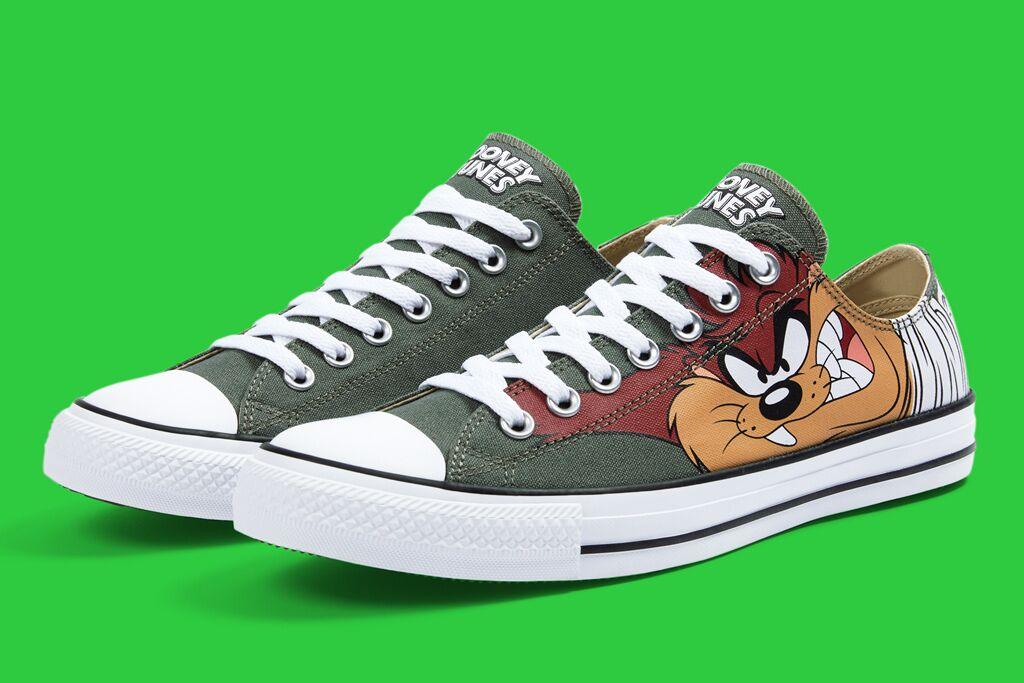 Converse All Star Looney Tunes Cartoon Army Green Sneaker - Obeezi.com