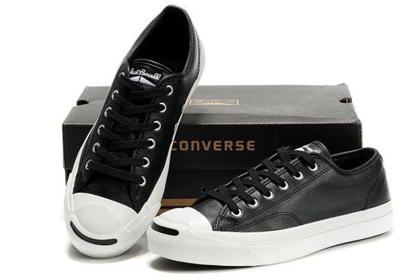 Converse Black Jack Purcell Ox Velcro Low Top Leather Sneakers - Obeezi.com