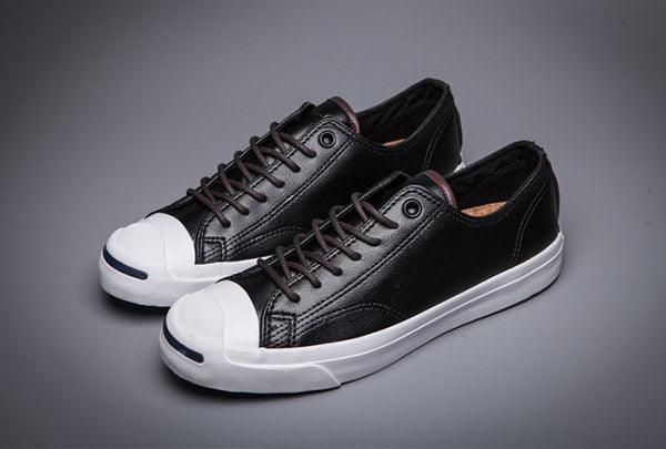 Converse Black Jack Purcell Ox Velcro Low Top Leather Sneakers - Obeezi.com