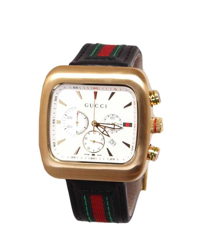 Coupe Stripe Strap Watch | White Dial - Obeezi.com
