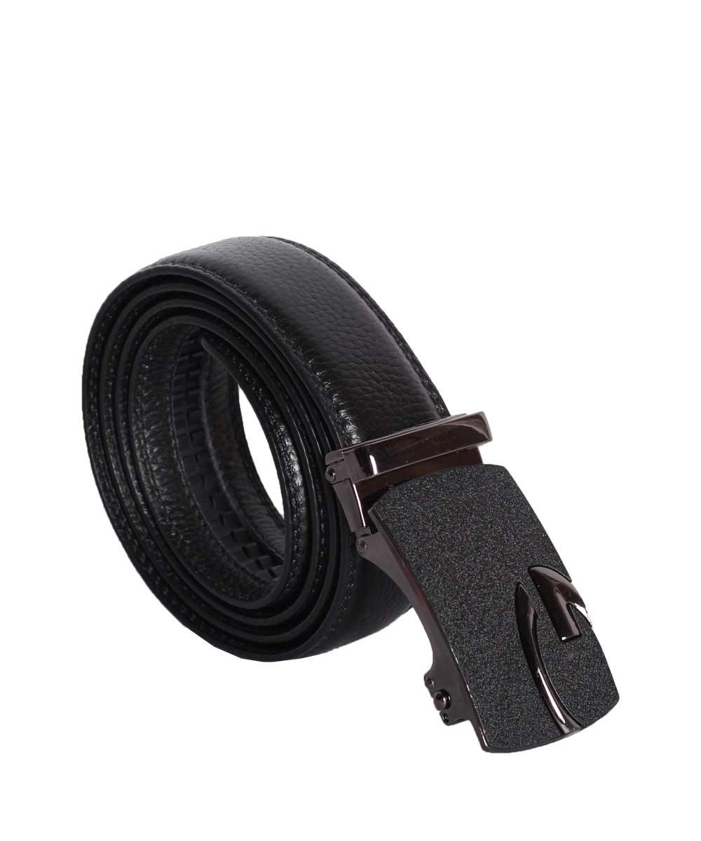 Dark side logo Print black leather Belt - Obeezi.com