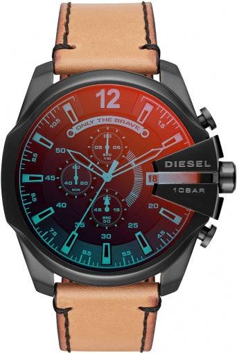 Diesel Mega Chief DZ4476 Brown Leather Men's Watch - Obeezi.com