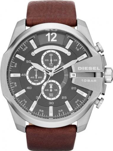 Diesel Men's DZ4290 Chief Chronograph Brown Leather Watch - Obeezi.com