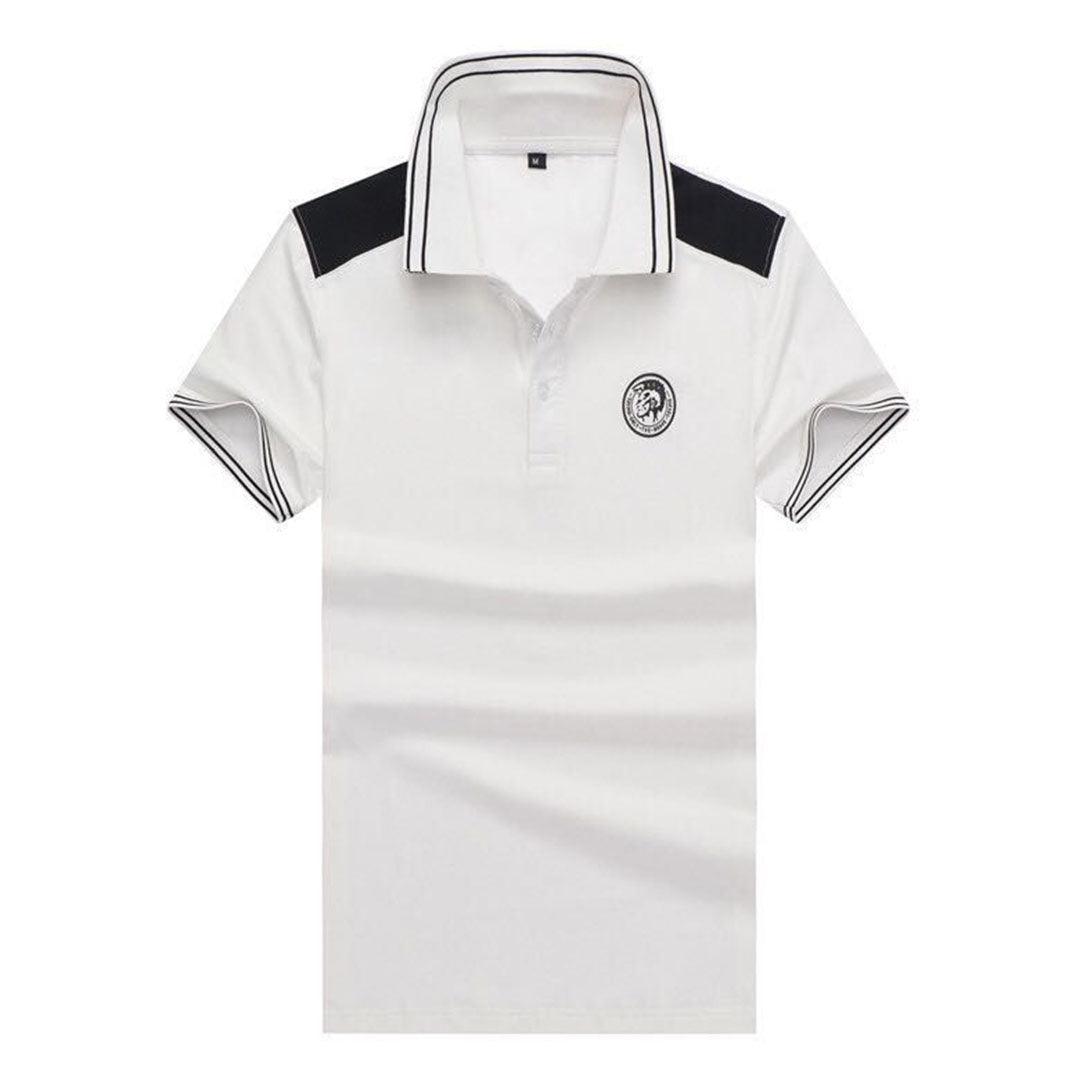 Diesel T-Randy Tipped Collar Polo T-Shirt-White - Obeezi.com