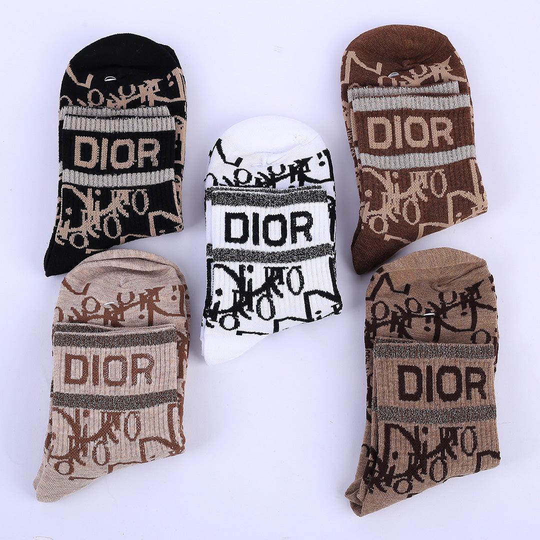 Dio 5 in 1 Full Logo Designed Multi Coloured Socks - Obeezi.com