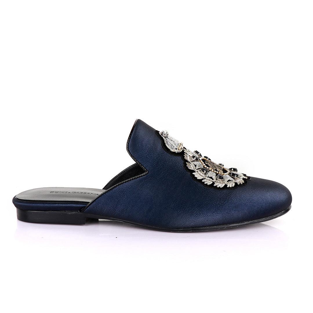 Dolce and Gabbana Spider Design Blue Animal Skin Mole Shoe - Obeezi.com