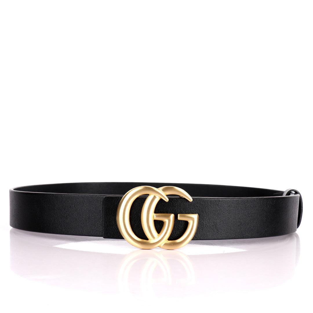 Double G Gold Designed Men's Black Genuine Leather Belt - Obeezi.com
