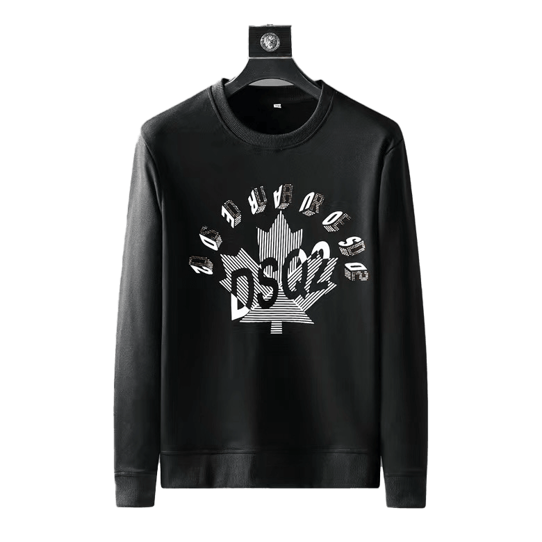 DSQ Exquisite Logo Shimmer Cotton Men's Sweatshirt - Black - Obeezi.com