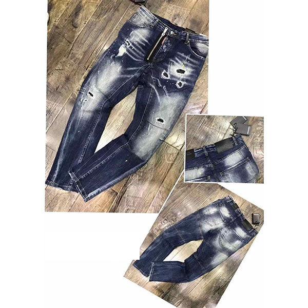 Dsquared2 Be Cool Be Nice Straight Cut Navyblue Pants - Obeezi.com
